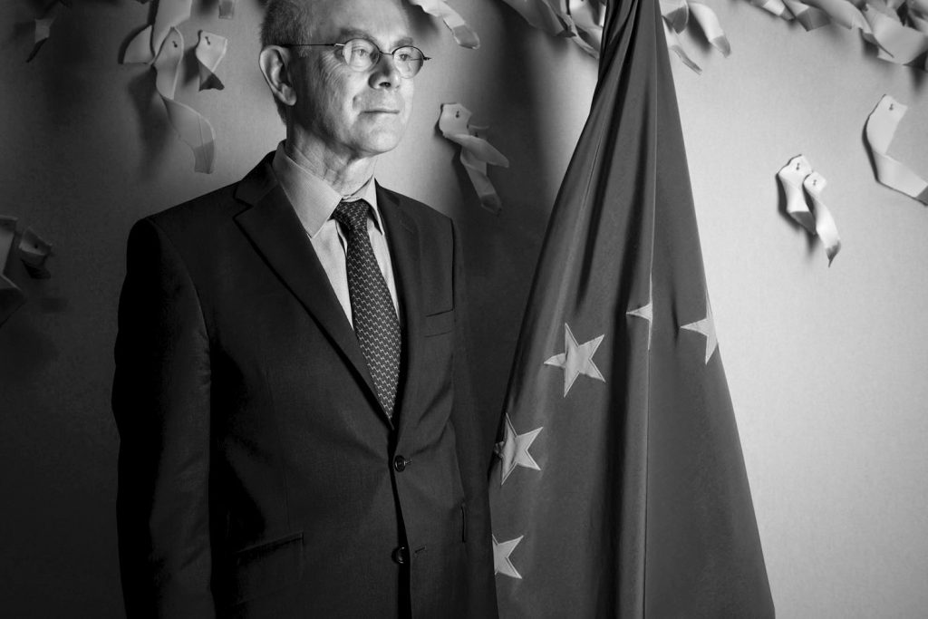 Herman Van Rompuy, président du Conseil européen et président du sommet de la zone euro, siège du Conseil de de l'Union Européene, Bruxelles.