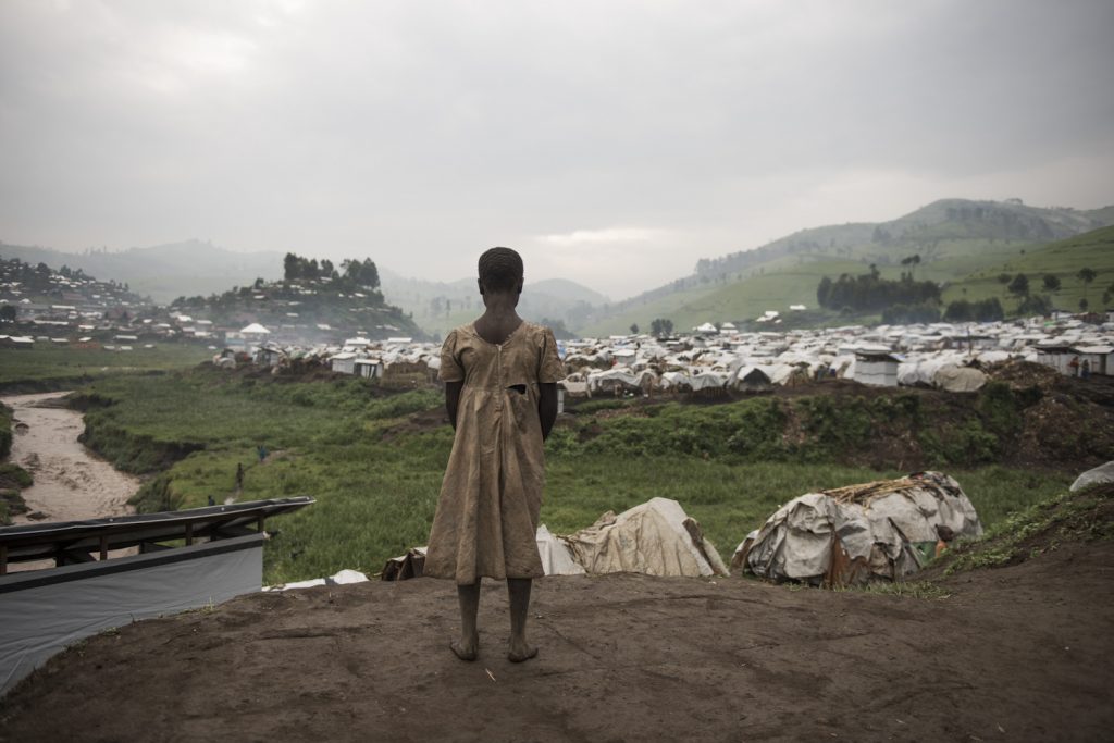 Territoire de Masisi. Camp de déplacés de Rubaya, qui accueille plus de 50000 personnes. Depuis 2012, le regain de tension a provoquer le déplacement de plus de 2,2 millions de personnes à l'intérieur du pays selon l'UNHCR.///Masisi territory. Rubaya refugee camp, which has hosted 50000 people since 2012.